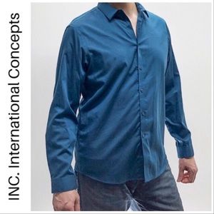 Inc International Concept Blue Long Sleeve Shirt